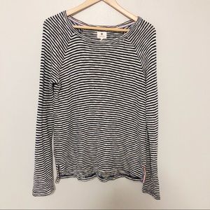 Sundry Black and White Striped Sweater